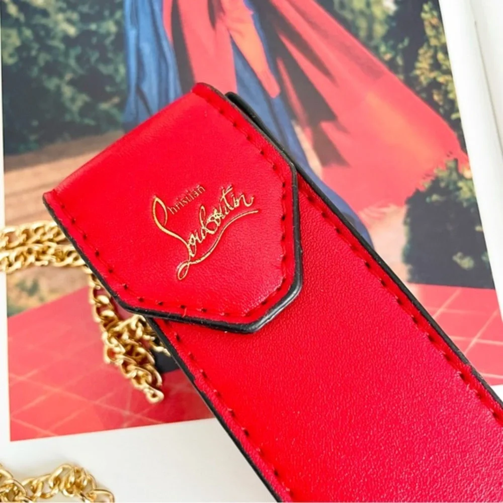 Christian Louboutin Lipstick Case with Crossbody Chain Holiday‎ Party